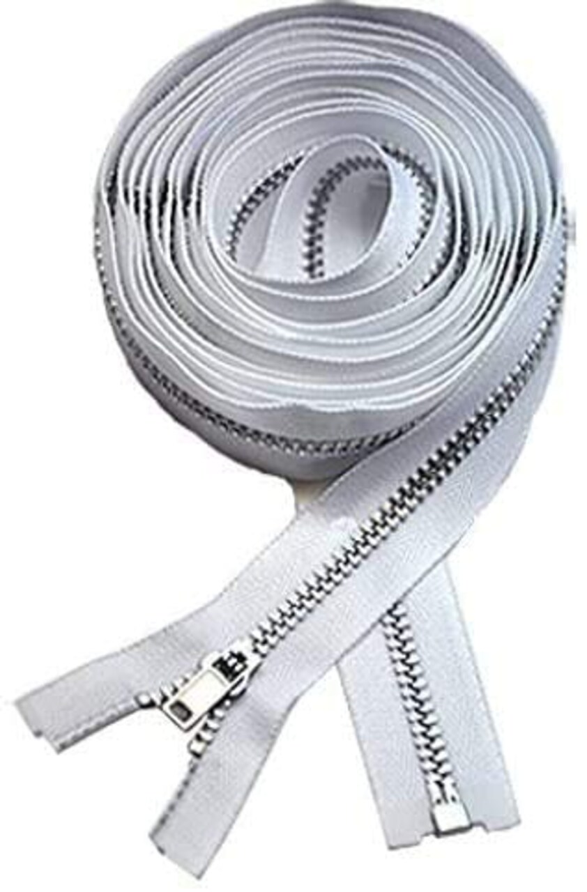 #3 YKK Lightweight White Separating Coat Lining Zipper - Choose Your Length - Made in The United States (1 Zipper Per Pack) (90" Inches)